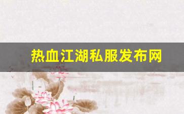 热血江湖私服发布网(热血江湖私发网6000) (11)