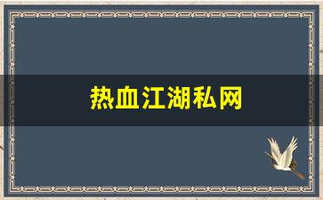 热血江湖私网(热血江湖私网怎么进)